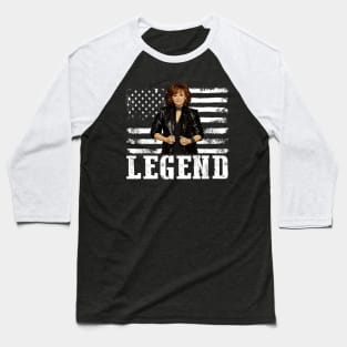 Distressed American Flag Reba Mcentire Music Legend Baseball T-Shirt